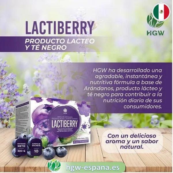 bebida en polvo lactiberry1 es Lactiberry HGW 🥛 | Mezcla de Arándanos, Lácteo y Té Negro