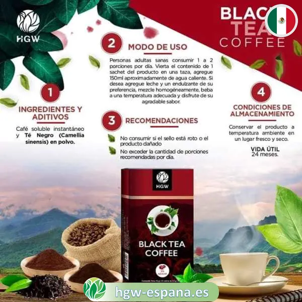 cafe con te negro black tea coffee1 es Café con Té Negro HGW ⚡ | Black Tea Coffee Energía Prolongada